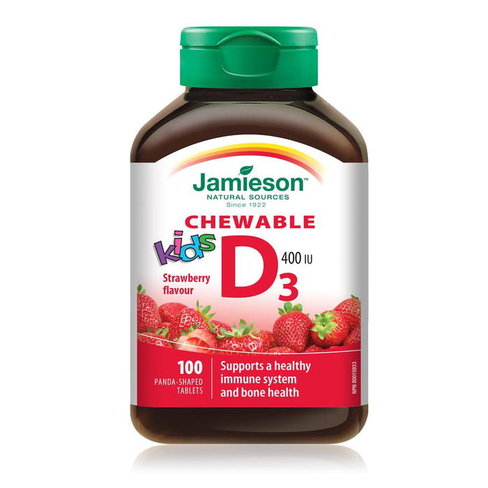Jamieson Kids Chewable Vitamin D 400 IU - Strawberry
