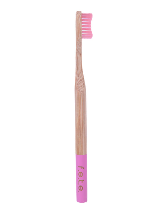f.e.t.e. Bamboo Toothbrush -Pink - Soft Bristle