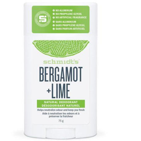 Schmidt's Bergamot + Lime Aluminum-Free Natural Deodorant Stick