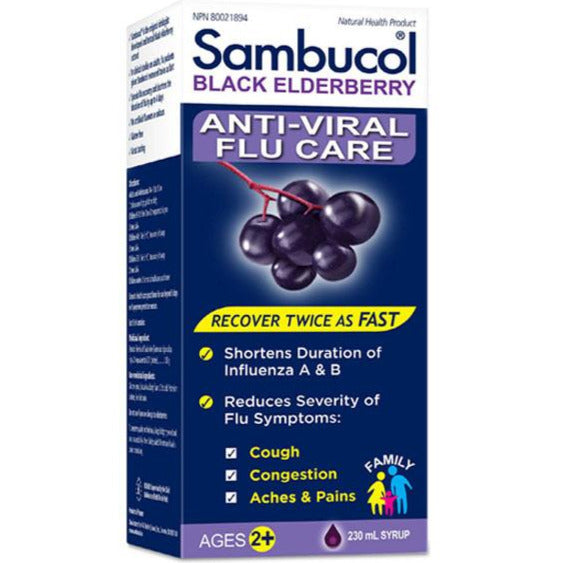 Sambucol Black Elderberry Anti-Viral Flu Care Family Syrup