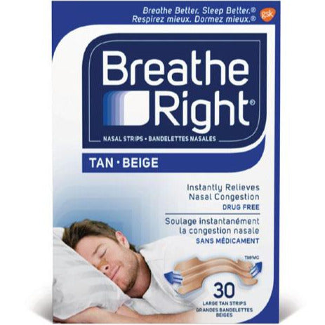 Breathe Right Large Nasal Strips - Tan