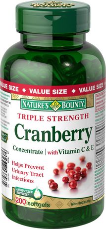 Nature's Bounty Triple Strength Cranberry Concentrate with Vitamin C & E
