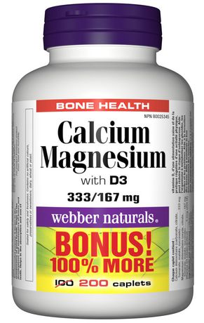 Webber Naturals Calcium Magnesium with Vitamin D3 Bonus Size