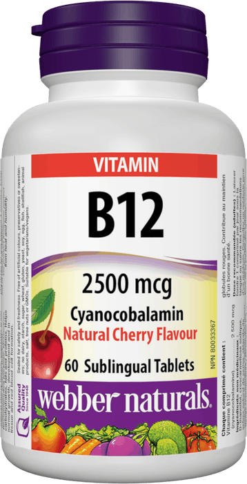 Webber Naturals Vitamin B12 2500 mcg - Natural Cherry