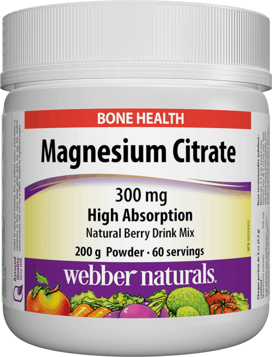 Webber Naturals Magnesium Citrate 300 mg Powder
