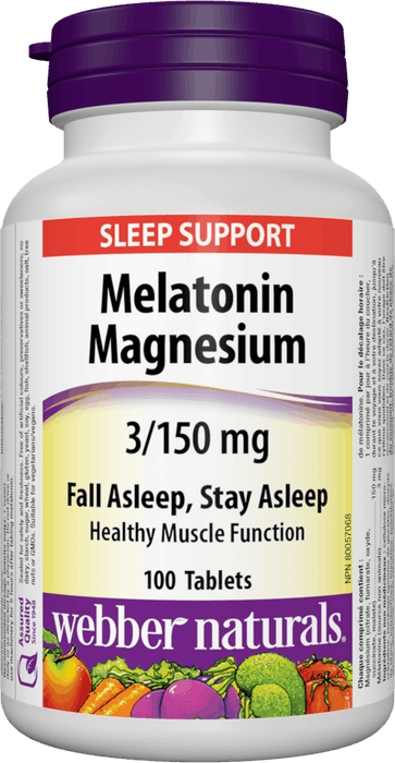 Webber Naturals Melatonin & Magnesium 3/150 mg