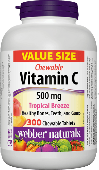 Webber Naturals Vitamin C 500mg Chewable Tablets - Tropical Breeze