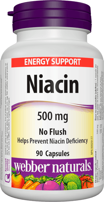 Webber Naturals No Flush Niacin 500 mg