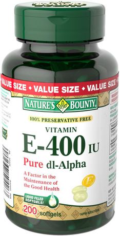 Nature's Bounty 100% Preservative Free Vitamin E 400 IU