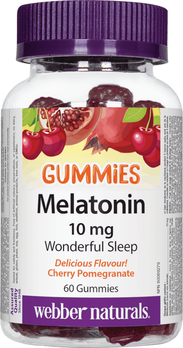 Webber Naturals Melatonin 10 mg Gummies - Cherry Pomegranate