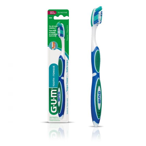 G.U.M. Tooth 'N Tongue Toothbrush, Full, Soft