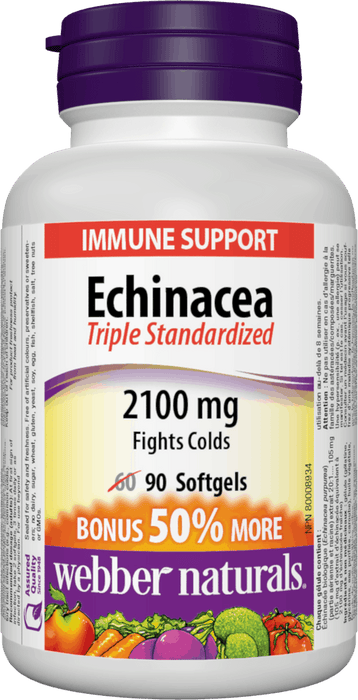 Webber Naturals Echinacea 2100 mg Triple Standardized Herb Extract - Bonus Pack