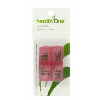 Health ONE Pill Box with 4 Compartments (morning/noon/evening/bedtime)