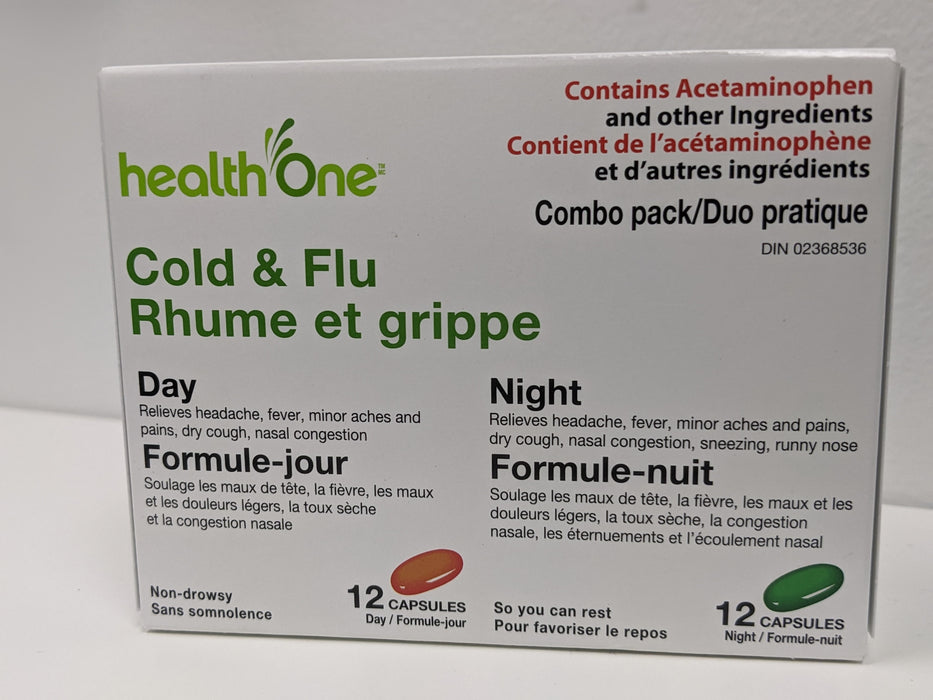 Health ONE Cold & Flu Day/Night Liquid Gels
