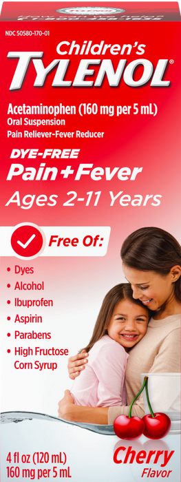 Children's Tylenol Fever & Pain - Dye Free Berry (English Only)